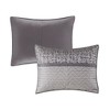 Sapphtopaz 6-Piece Reversible Jacquard Quilt Set, Luxurious Transitional Style Queen Comforter Set with Decorative Pillows - 3 of 4