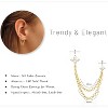 Hypoallergenic 14K Gold Chain Stud Earrings - Dainty Dangle Earrings for Women - 3 of 3