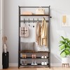 Coucheta Coat Rack Shoe Bench,4-In-1 Hall Tree with Coat Rack, Shoe Storage & Industrial Steel Frame, Wood Look, Multiple Sizes & Colors for Entryway - 4 of 4