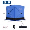 Ice Fishing Insulated Tent for 3-4 People - Large Pop-Up Hub-Style Shelter with 68 Sq Ft Fishable Area, Windproof & Easy Setup for Ultimate Comfort - 3 of 4