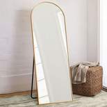 Malinda 64" x 21" Arched Free Standing Body Mirror, Metal Framed Full Length Wall Mirror, Large Floor Mirror - The Pop Home