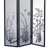 Vynxaria 70" Tall 3-Panel Screen / Room Divider, Floral Design with Black finish - 3 of 4