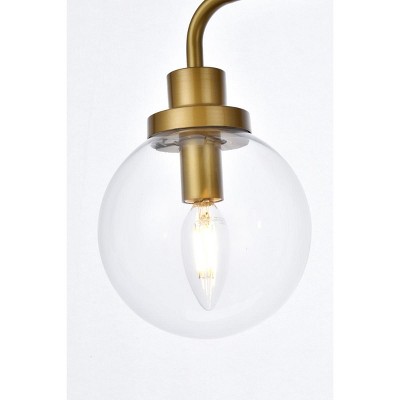 Hanson 3-Light Brass and Clear Glass Wall Sconce