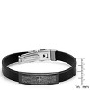 Steeltime Men's black rubber bracelet with "our father…" accent. Color Options: Blue, Black, Silver, Silver/Black, Orange - 3 of 4