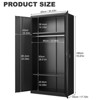 TIRAMISUBEST Metal Armoire Wardrobe Cabinets - Mobile Lateral Filing Cabinet, Locking Wheels, Adjustable Shelf - 4 of 4