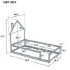 RISOKEYS Twin Size Floor Bed with Fence for Kids Boys Girls,Floor Bed with Roof and Full-Length Guardrails,No Box Spring Needed - 3 of 4