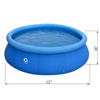 12 ft Blue Round Inflatable Above Ground Pool with Pump and Filter