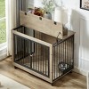 DOMETOUR Dog Crate for Small Medium Large Dogs, Flip-Up Top Opening Dog Crate Side Table With Rotatable Feeding Bowl, Wheels, Three Doors - 2 of 4