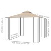 10' x 10' Patio Gazebo with Corner Shelves, Outdoor Gazebo Canopy Shelter with Netting, and Vented Roof, for Garden, Lawn - 3 of 4