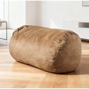 Airsurfer Large Beige Bean Bag Chair Luxurious Soft Bean Bag Chair Comfort Seating for Living Room Relaxation - 1 of 4