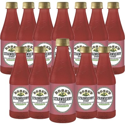 Rose’s Strawberry Syrup 12 Pack 12 OZ Bottle, | Perfect for Cocktails, Beverages, and Mixers