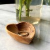 Slickblue Rustic Olive Wood Heart Decorative Bowl Set – Hand-Carved Jewelry Bowls, 2 Inches, Natural - 2 of 4