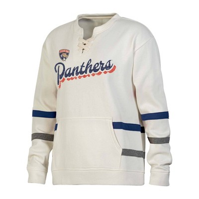 NHL Florida Panthers Women's Natural Long Sleeve Fleece Hooded Sweatshirt