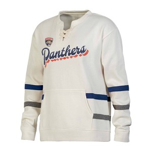 NHL Florida Panthers Women's Natural Long Sleeve Fleece Hooded Sweatshirt - 1 of 3