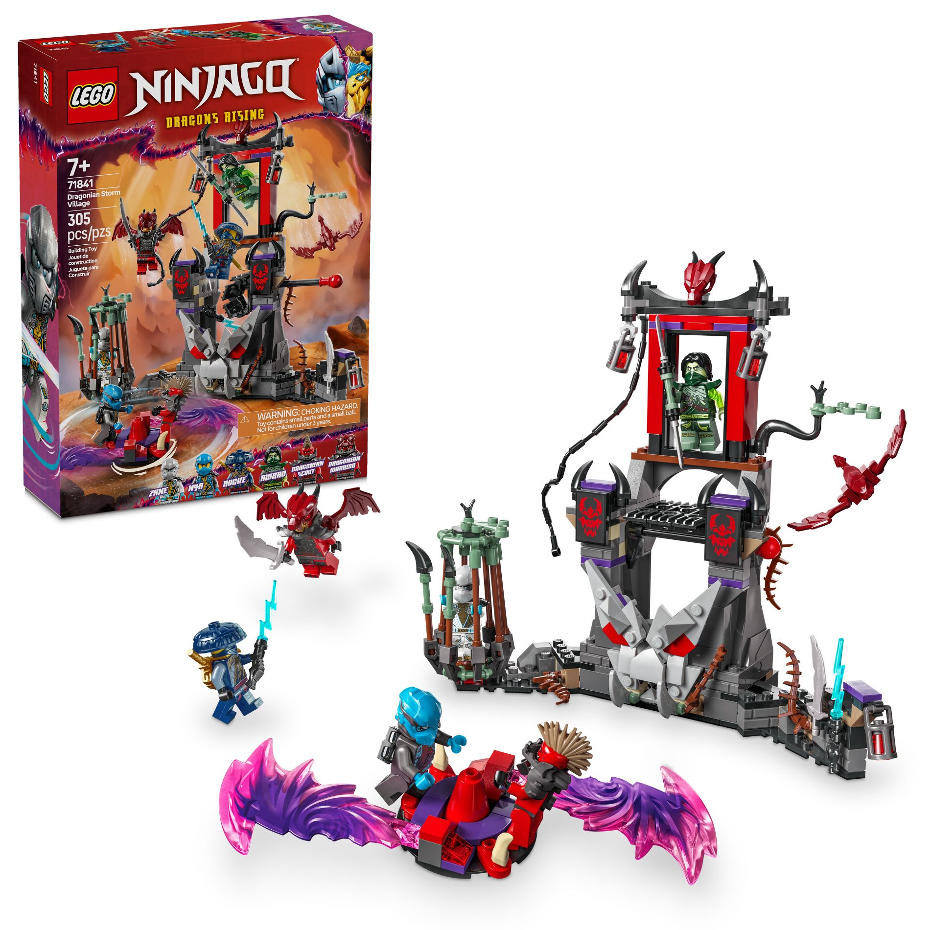 LEGO NINJAGO Dragonian Storm Village Spinner Toy Building Set 71841