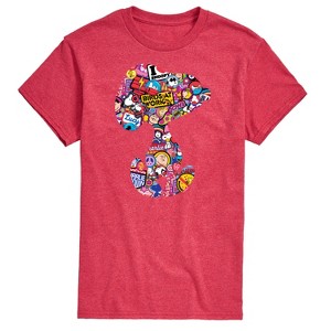 Men's - Peanuts - Snoopy Silhouette Pattern Short Sleeve Graphic T-Shirt - 1 of 4