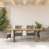 vidaXL Patio Table with Glass Top Black 74.8"x31.5"x29.1" Poly Rattan - 3 of 4