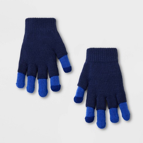 Kids' Solid Gloves - Cat & Jack™ Blue - image 1 of 3