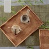 BRINJOY 17" Rectangular Natural Rattan Tray - Handwoven Table Tray with Handles - 4 of 4