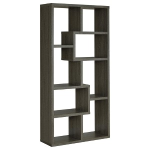 Vynxaria Weathered Gray 8-Shelf Utility Storage Shelves Bookcase - 1 of 4