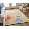 Everley Modern Abstract Ivory/Yellow/Blue Area Rug - 2 of 4