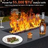 52 Inch Propane Fire Pit, CSA-Listed Outdoor Gas Fire Pit Rectangular Tabletop with Lid, 50,000 BTU Steel FireTable - 4 of 4