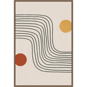 Amanti Art 23"x33" Minimal Shapes 6 by Jay Stanley Framed Canvas Wall Art Print: Modern Lithograph, Brown Frame, Vertical Layout - 1 of 4