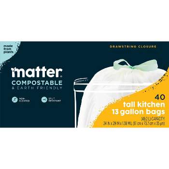 Matter Compostable Tall Kitchen Trash Bags - 13 Gallon/40ct