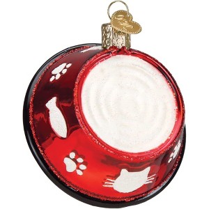Old World Christmas Blown Glass Ornament for Christmas Tree, Kitty Bowl - 1 of 4