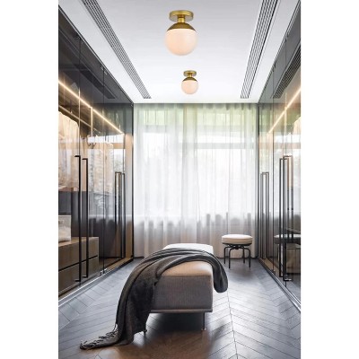 Eclipse Chrome and Frosted Glass Flush Mount Light