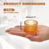 Unique Bargains Centerpiece Decor Round Ribbed Votive Glass Tea Light Holders - 2 of 4