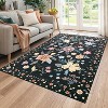 Acekool Floral Area Rug - 6x9 Non-Slip Washable Carpet for Living Room & Bedroom - 3 of 4