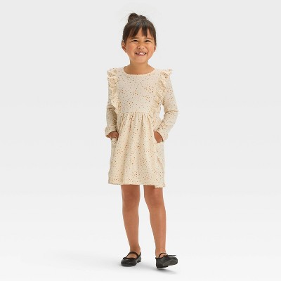 Robe Rayée Or Crème Janie And Jack - Taille 5 - Occasion Très Bon état