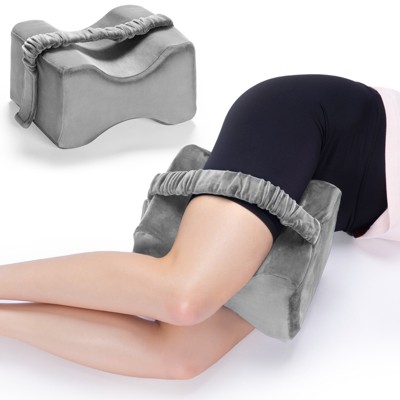 SUGIFT Memory Foam Knee Pillow for Side Sleepers 9.8in Ergonomic Leg Support Cushion with Strap for Hip Back Pregnancy and Post Surgery Pain Relief
