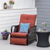 Outsunny Wicker Recliner Outdoor Adjustable Lounge Chair PE Rattan Recline Lounge Furniture, w/ Cushion & Armrest for Backyard, Garden, Patio - 3 of 4