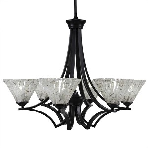 Toltec Lighting Zilo 6 - Light Chandelier in  Matte Black with 7" Italian Ice Shade - 1 of 1