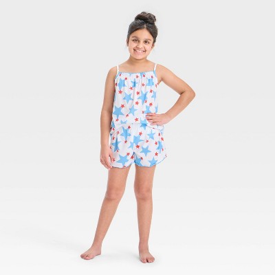 Girls' 2pc Stars Tank Top Pajama Set - Cat & Jack™ White XS