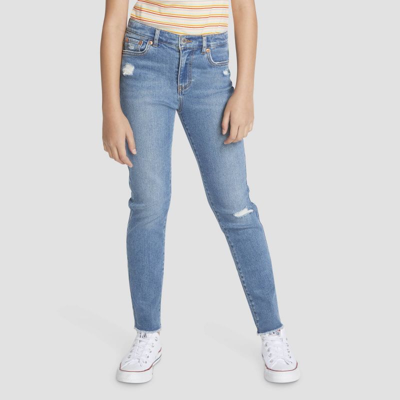 Levi's® Girls' High-Rise Straight Jeans - Medium Wash, 2 of 9