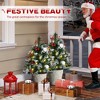 2.5 Ft/30" 2 Pack Outdoor Entryway Pre-Lit Artificial Christmas Tree Cordless with 70 Branches, Warm White LED lights Berries, Pine Cones, Balls - 4 of 4