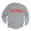 S.W.Smiley Varsity Believe - Womens Garment Dyed Long Sleeve - 2 of 3