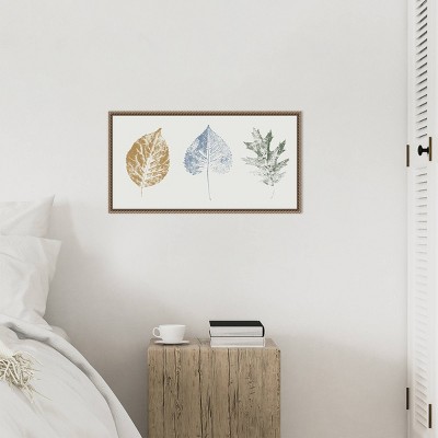 Fall Visions I Abstract Botanical Canvas Art with Bronze Frame