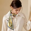 Anna-Kaci Women's Leaf Print Soft Silky Scarf with Lightweight Fabric Modern Square Design and Smooth Finish - 2 of 4