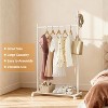 Rack Metal Coat Rack with Wheels, Rolling Closet Rack with Wheels, Metal Coat Rack Freestanding for Small Space Corner Bedroom Hallway Entryway - 3 of 4