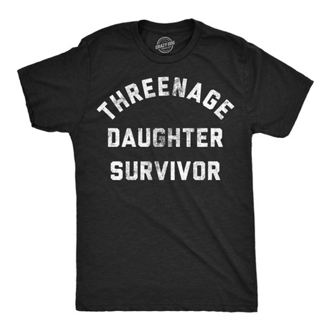 Мужские футболки Crazy Dog T-Shirts, Inc. Mens Funny T Shirts Threenage Daughter Survivor Sarcastic Parenting Graphic Novelty Tee for Men - Crazy Dog Men's T Shirt Gift for Dad Black XXL