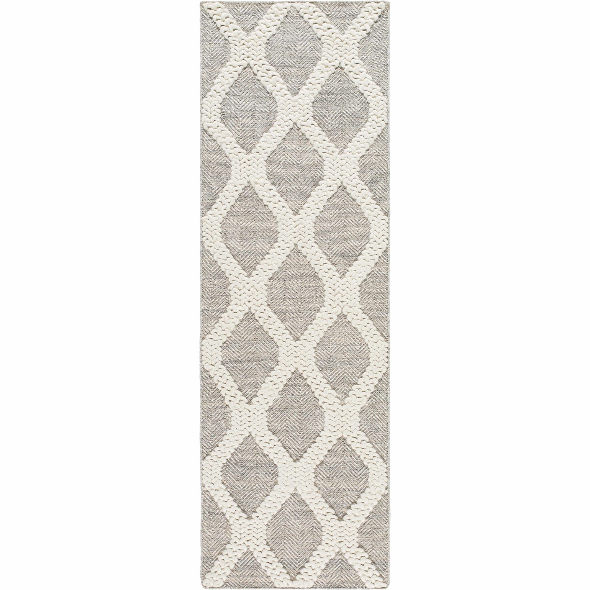 Hauteloom Adora Recycled Material Hallway, Kitchen Runner Rug - Contemporary - Ivory, Taupe - 2'6" x 8'