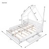 1pc Queen Platform Bed Frame, Solid Wood with Storage Drawers, Guardrail House Style for Kids or Teens Bedroom - Baofuwish - 4 of 4