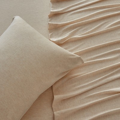 Oatmeal Full Jersey Knit Cotton Blend Sheet Set