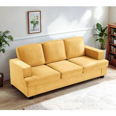 CAVINAS Modern Velvet Loveseat Sofa, Comfortable 2 Seater Couch with Deep Seating and High-Density Foam, Loose Back Cushions, Wide Arms