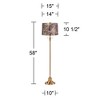 360 Lighting Dyna 58"H Antique Brass and Botanical Leaf Shade 2-Light Floor Lamp - 4 of 4