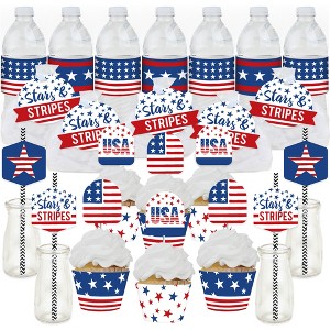 Big Dot of Happiness Stars & Stripes - Patriotic Party Favors and Cupcake Kit - Fabulous Favor Party Pack - 100 Pieces - 1 of 4